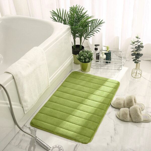 Home Bath Mat Coral Fleece Bathroom Floor Carpet Absorbent Non-slip Memory Foam - Image 11